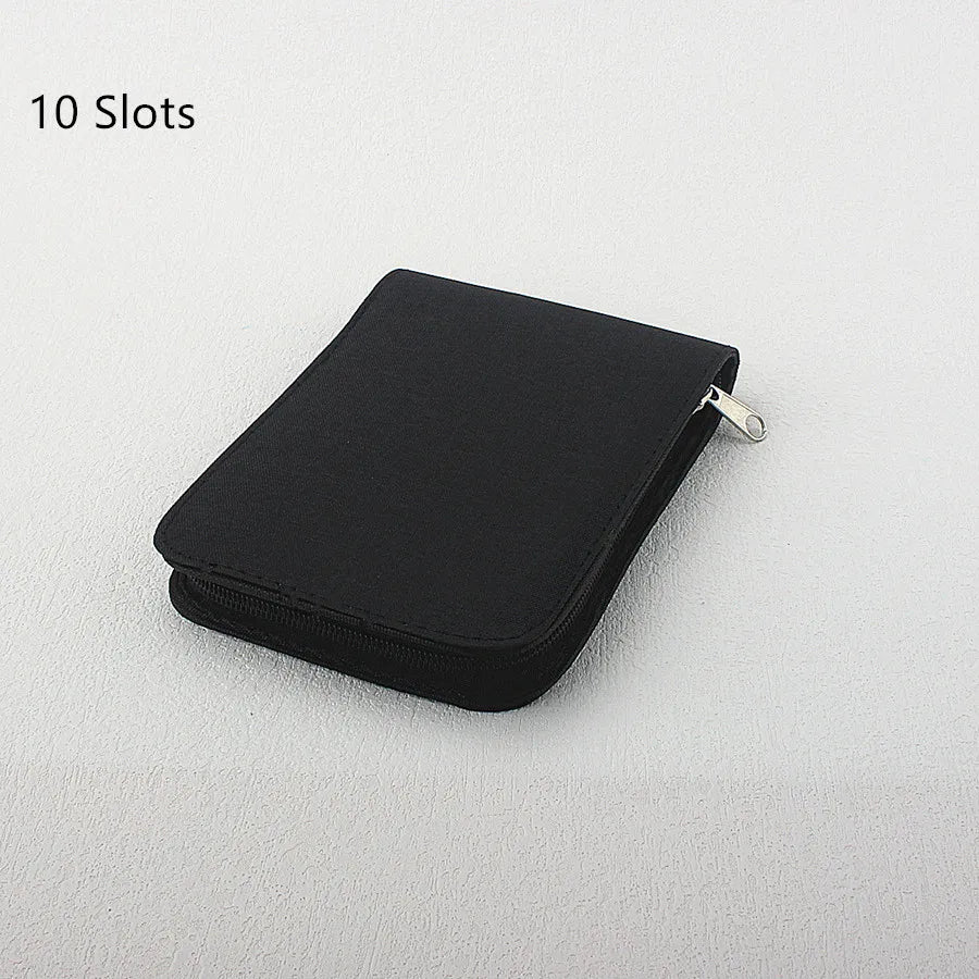 48 Slots Fountain Pen Case Pencil Case Pouch Bag Canvas Case for 10/24/ Pens Black, Blue, Gray