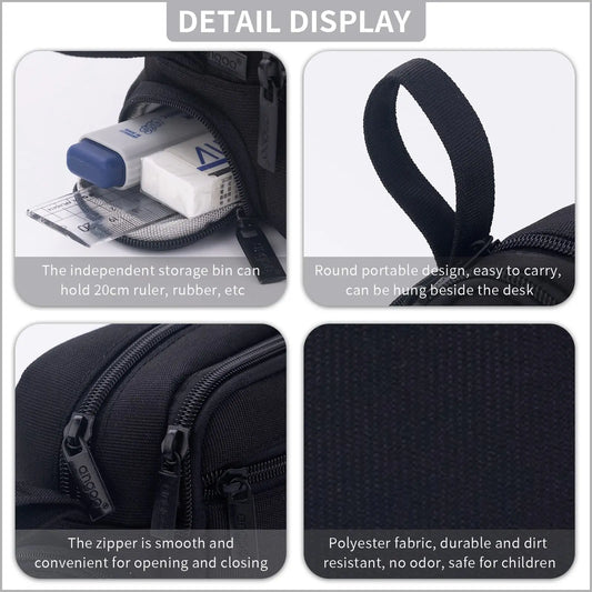 Large-Capacity Zippered Pencil Case Portable Multi-Compartment Pencil Pouch Waterproof and Durable Stationery Storage