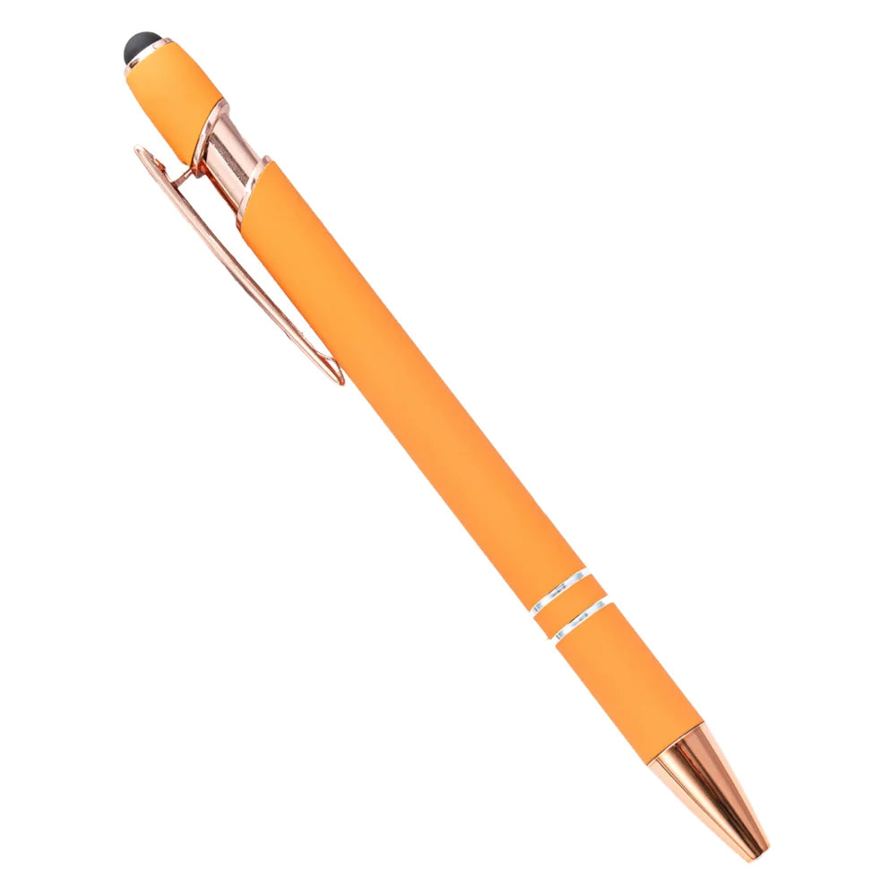 5-10 Pack 2-in-1 Stylus Pen, Retractable Ballpoint Pen w/ Stylus Tip for Touch Screen, Metal, 1.0mm Black Ink