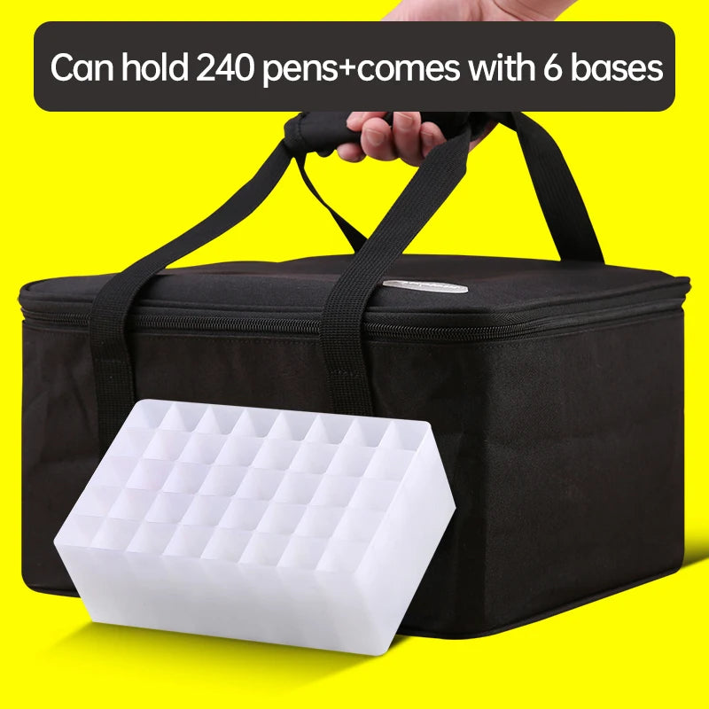 Icolour Zipper Marker Pen Case Larger Capacity Art Markers Canvas Storage Bag 36/48/60/80/168/240pcs Portable Marker Pen Holder