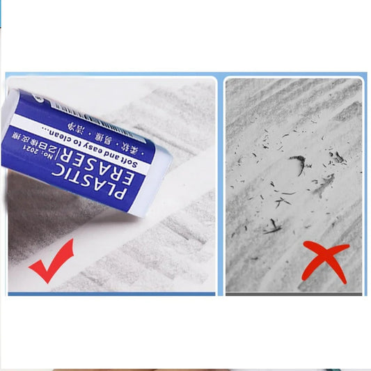 1-90Pcs Soft 2B Pencil Eraser PVC Plastic Rubber Eraser Sketches Paintings Fine Arts Eraser for School Office Drawing Sketches