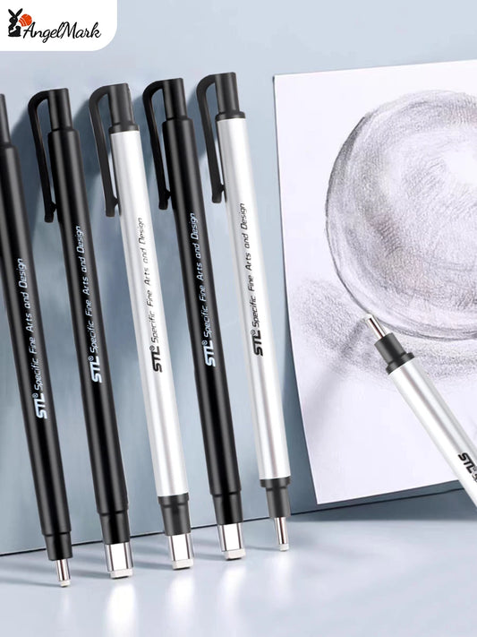 AngelMark Eraser Mechanical Rubber Refillable Pen Press Type Sketching Drawing Correction Painting Erasers Art Supplies
