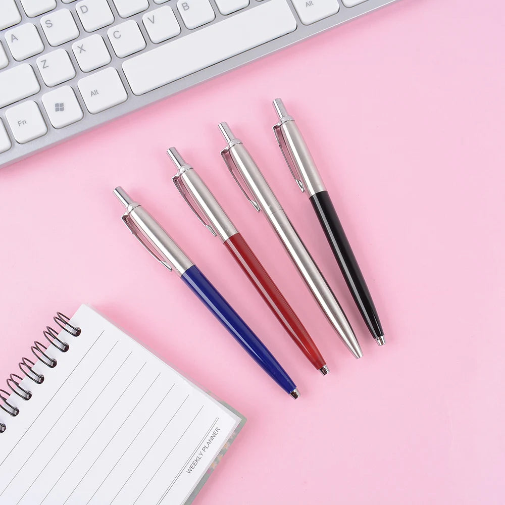 2022 new Ballpoint Pen Office Commercial Press Metal Pens gift Automatic Ball Pens For School Bolígrafo de varilla de acero