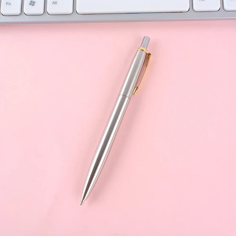 2022 new Ballpoint Pen Office Commercial Press Metal Pens gift Automatic Ball Pens For School Bolígrafo de varilla de acero