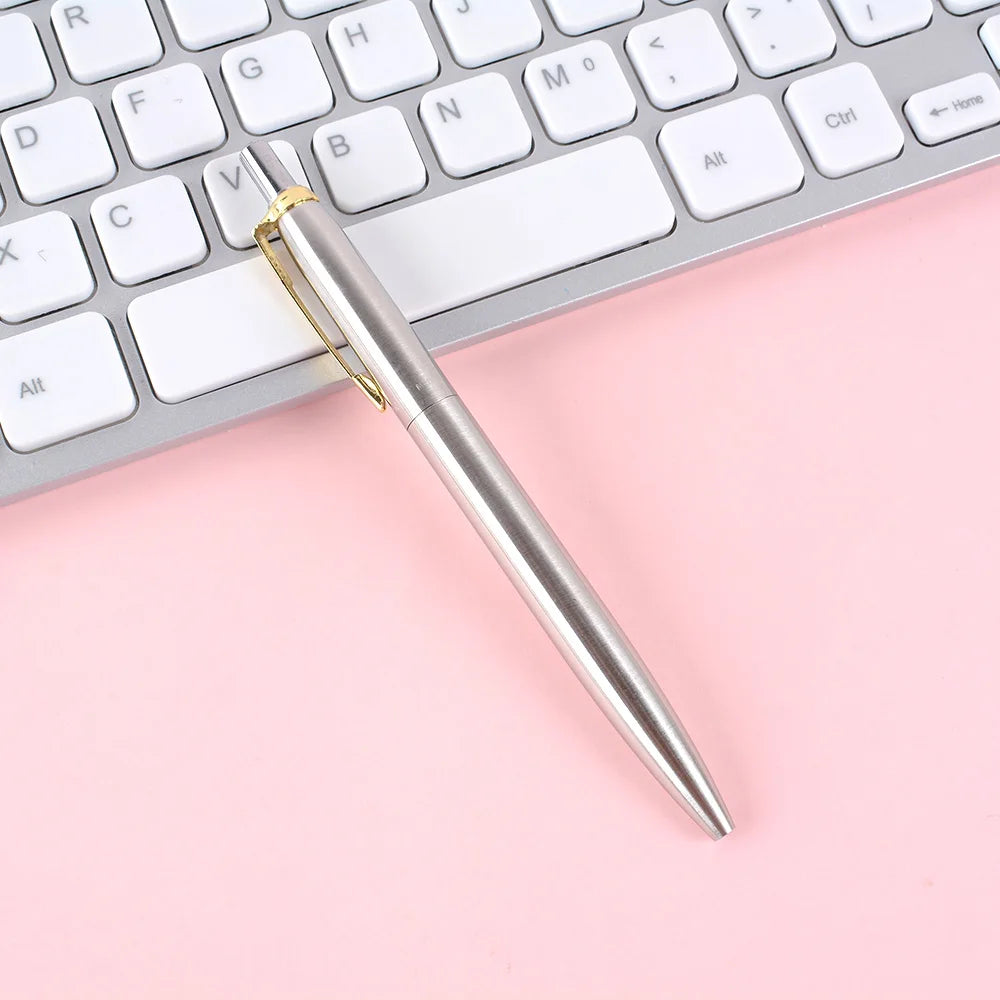 2022 new Ballpoint Pen Office Commercial Press Metal Pens gift Automatic Ball Pens For School Bolígrafo de varilla de acero