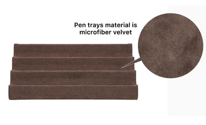 Contact's Family Luxury Leather Pen Tray 1/2/3 Slots Pens Holder Display Pen Stand Microfiber Desktop Organizer Home Office Use