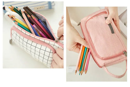 Colored Cute Pencil Case  Pencilcase School Pouch Kawaii Large Capacity Pencil Bag Pencils School Pen Box Stationery Papeleria