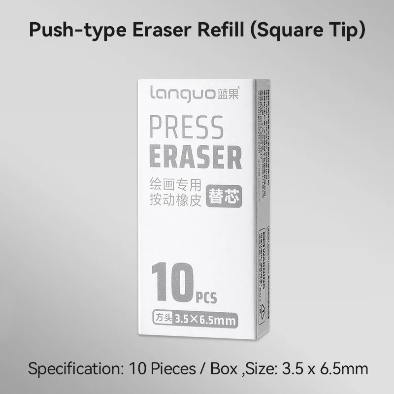 Languo Eraser Retractable Automatic Pencil Rubber High Precision Pencil Eraser Correction Highlight Rubber Tools Art Supplies