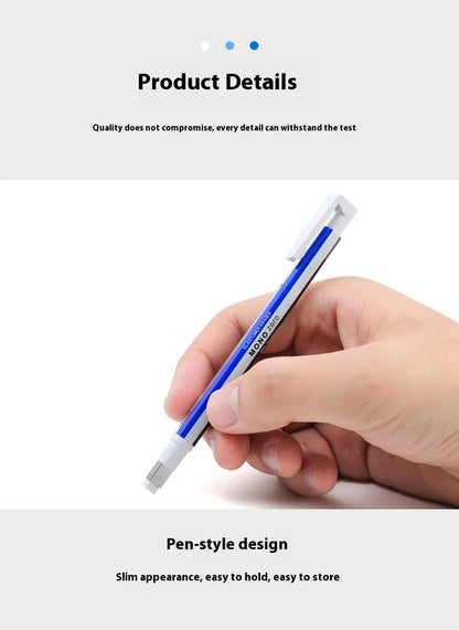 Tombow Precision Refillable Eraser Pen for Artists Japanese Metal Tip 50mm Hard Eraser Core Anti-Break 0.7mm Fixed Lead Supplies