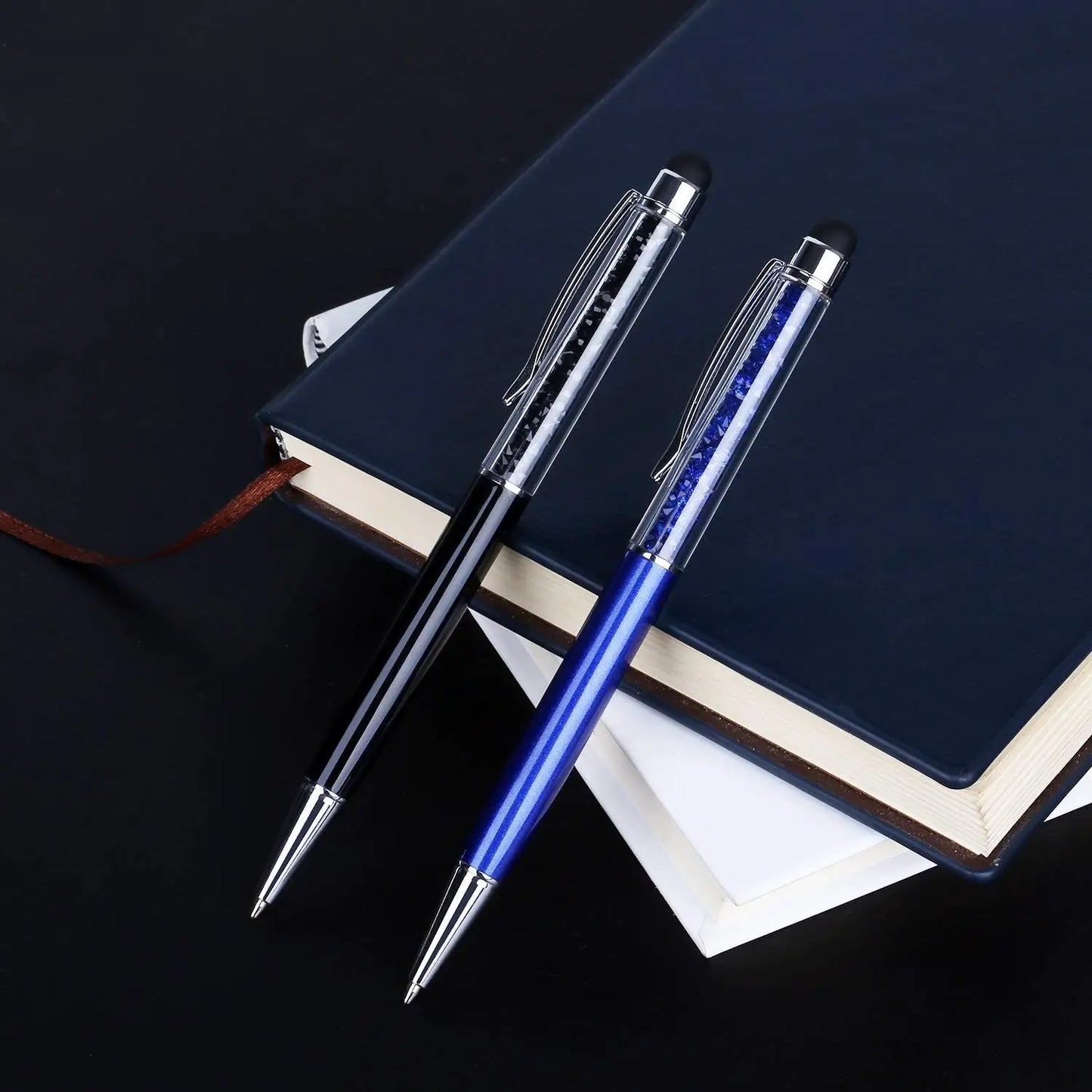 50Pens Crystal Metal Ballpoint Pen Fashion Creative Stylus Touch for Writing Stationery Office School Gift Free Custom Logo