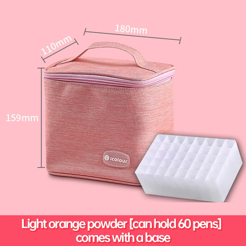 Icolour Zipper Marker Pen Case Larger Capacity Art Markers Canvas Storage Bag 36/48/60/80/168/240pcs Portable Marker Pen Holder