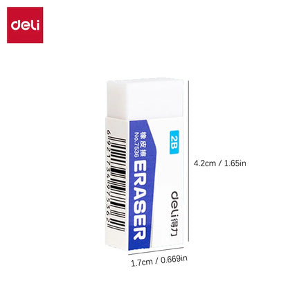 Deli Soft 2B Pencil Erasers for Kids - Clean Mess-Free Exam Office Sketch Correction Supplies