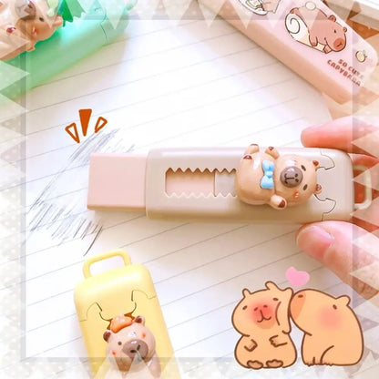 Kawaii Stationery Aesthetic stationery Office supplies school items Gift for kids Eraser Cute Capybara Eraser funny Rubber