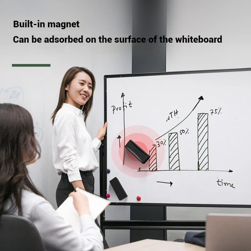 Deli whiteboard eraser magnetic absorbable plastic tape magnetic velvet cloth board eraser blackboard eraser office supplies