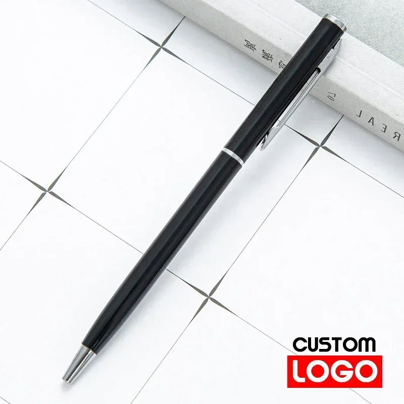 50 Pcs Metal Ballpoint Pen Rose Gold Pen Custom Logo School&office Supplies Stationery Business Gift Lettering Engraved Name