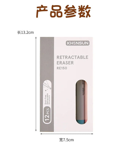 Press Retractable Pencil Eraser Correction Supplies Pen Style Pencil Rubber Writing School Supplies Stationery