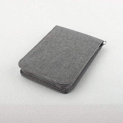 48 Slots Fountain Pen Case Pencil Case Pouch Bag Canvas Case for 10/24/ Pens Black, Blue, Gray