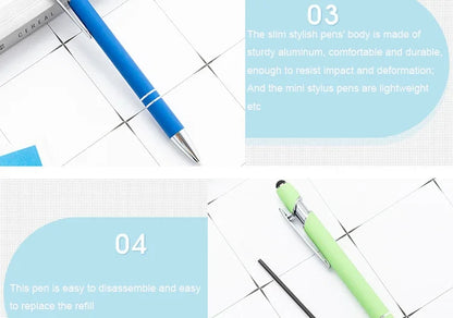 50 Pcs Metal Business Ballpoint Universal Drawing Touch Screen Stylus Pen Custom Logo School Office Supplies Free Engraved Name