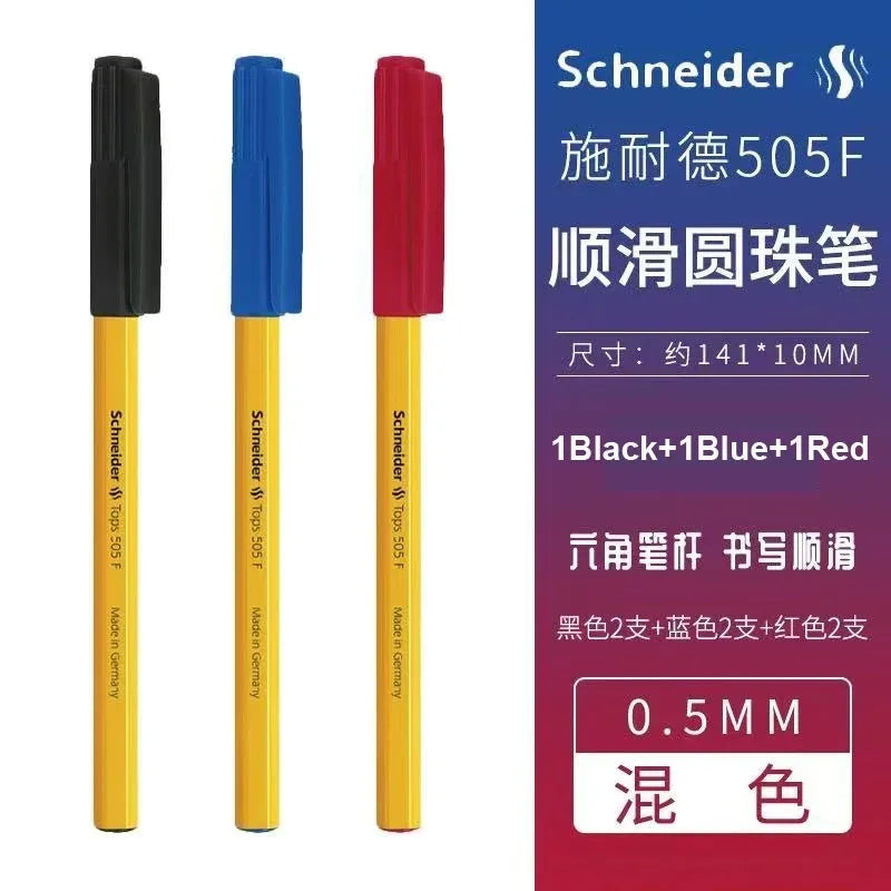 Schneider 505F Ballpoint Pen 6.5g Lightweight Rod Tricolor Fast-dry Non-stop Ink Business Signatory Pens Study Office Stationery