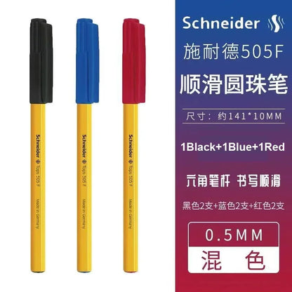 Schneider 505F Ballpoint Pen 6.5g Lightweight Rod Tricolor Fast-dry Non-stop Ink Business Signatory Pens Study Office Stationery