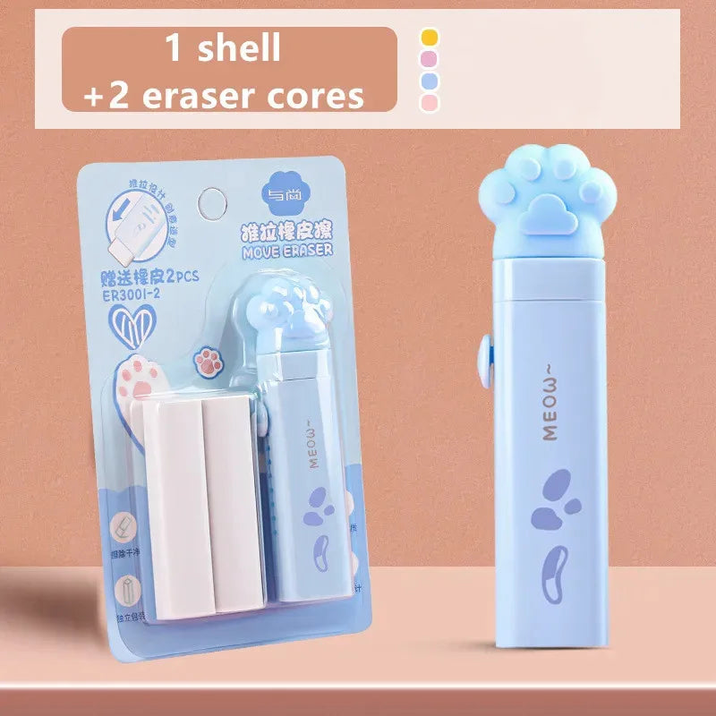 Creative Push-pull Cartoon Cute Eraser Can Replace The Core Telescopic Student Pencil Eraser Children's School Supplies Gifts