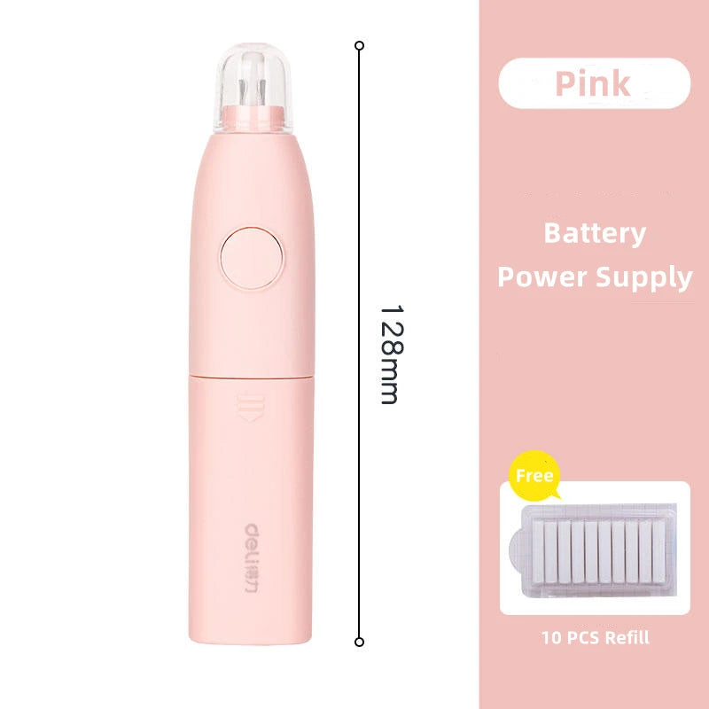 Deli Adjustable Electric Eraser for Sketch Drawing Erasing Writing with Rubber Refills Electric Rubber Pen School Pencil Eraser