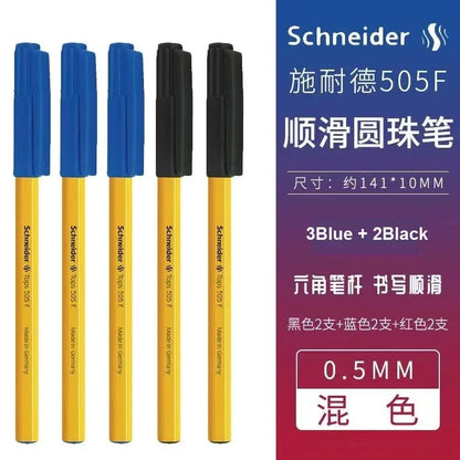Schneider 505F Ballpoint Pen 6.5g Lightweight Rod Tricolor Fast-dry Non-stop Ink Business Signatory Pens Study Office Stationery