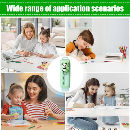 Push pull eraser Cartoon Panda  Sliding Retractable Pencil Erasers Cute Writing Painting Drawing Clean Tool for Kids