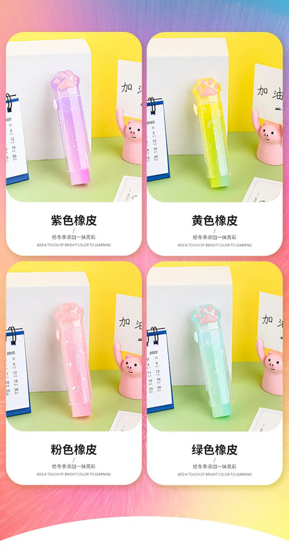 Kawaii Eraser Portable Eraser Clean Without Crumbs Cat Kawaii Stationery Kids School Supplies