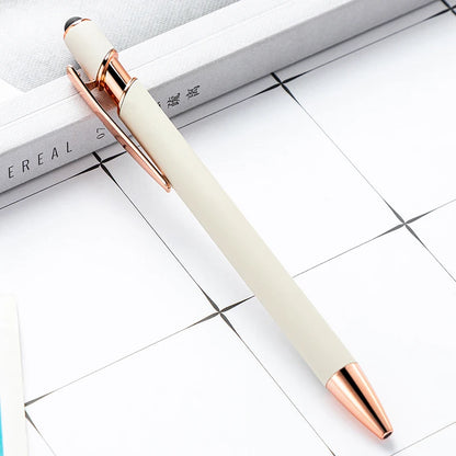 50pcs Light Metal Ballpoint Pen Touch Screen Pen Office School Advertising Pen Custom Logo Text Engraving Laser Engraving