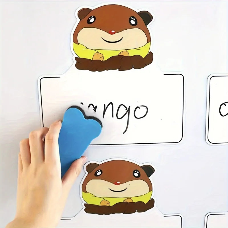 3pcs Magnetic Dry Erase Erasers White Board Erasers Drywipe Marker Cleaner School Office Supplies