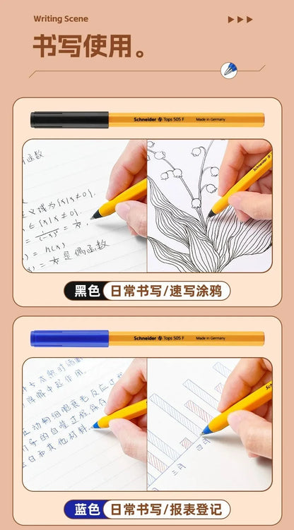 Schneider 505F Ballpoint Pen 6.5g Lightweight Rod Tricolor Fast-dry Non-stop Ink Business Signatory Pens Study Office Stationery