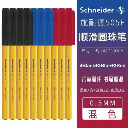 Schneider 505F Ballpoint Pen 6.5g Lightweight Rod Tricolor Fast-dry Non-stop Ink Business Signatory Pens Study Office Stationery