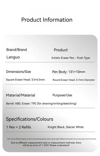 Push-Type Pencil Eraser For Manga Design Drawing Highlight Modeling Writing Painting Press Erasers Kids School Stationery Gifts