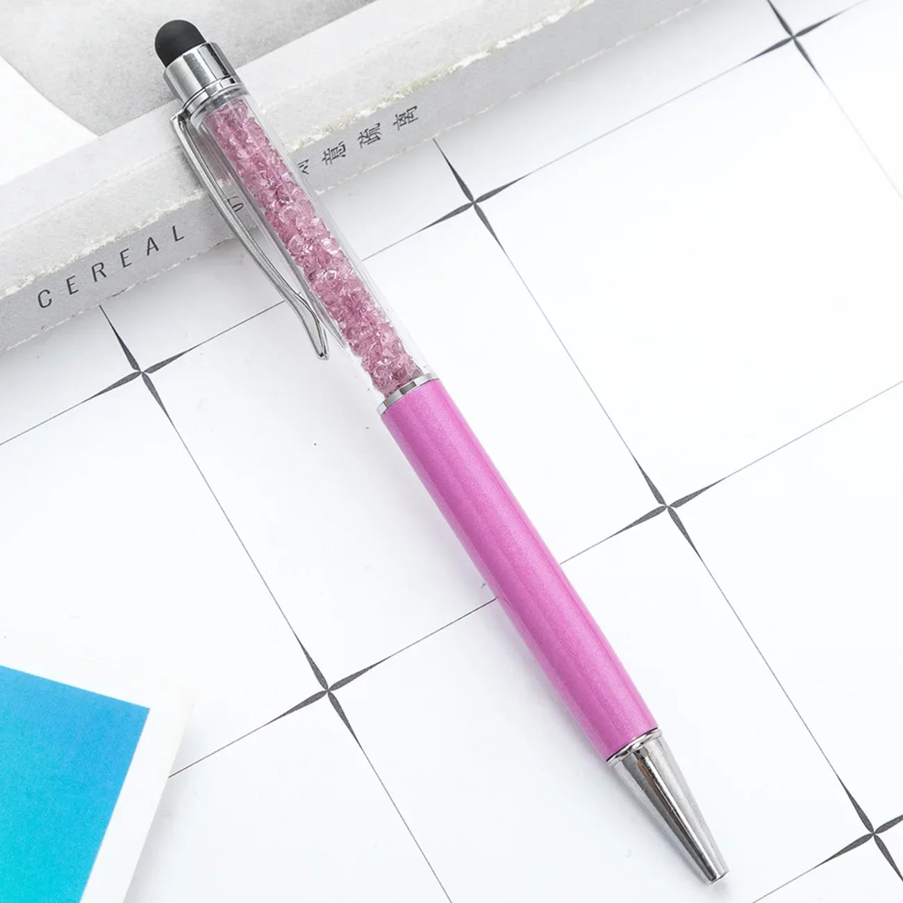 50Pens Crystal Metal Ballpoint Pen Fashion Creative Stylus Touch for Writing Stationery Office School Gift Free Custom Logo