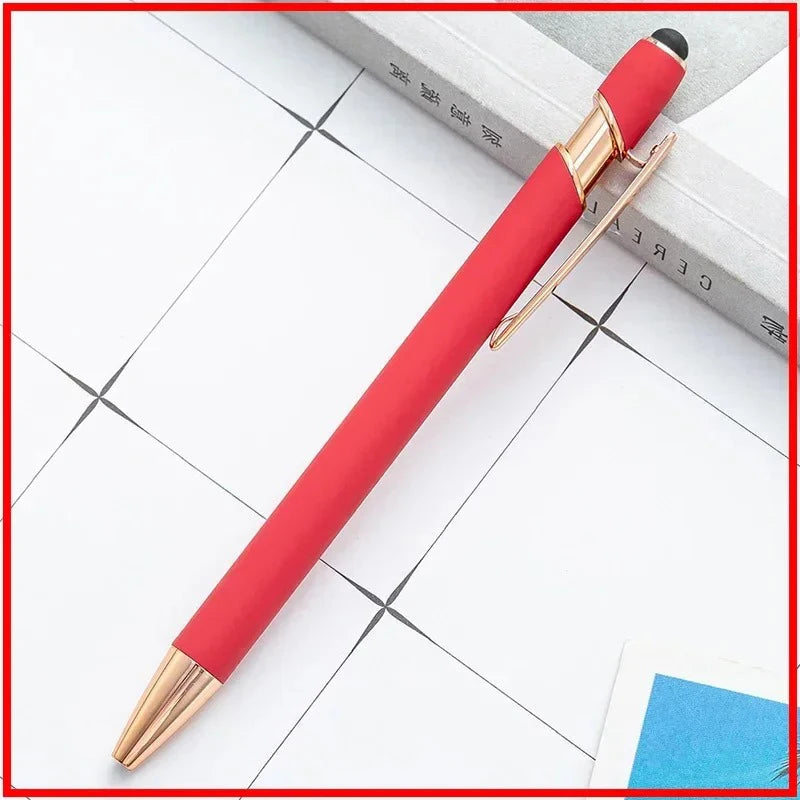 100 Pcs Light - Metal Capacitive Universal Touch Screen Stylus Ballpoint Pen Free Custom Logo Writing Stationery Office Gifts