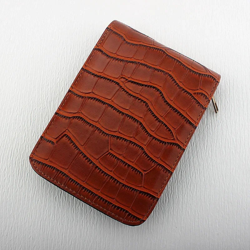 12 Slots Fountain Pen Retro Pen Pouch PU Leather Pencil Case for School Students Men Pencil Bag