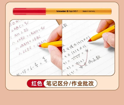 Schneider 505F Ballpoint Pen 6.5g Lightweight Rod Tricolor Fast-dry Non-stop Ink Business Signatory Pens Study Office Stationery