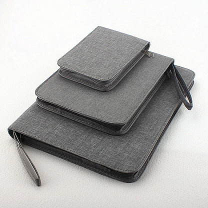 48 Slots Fountain Pen Case Pencil Case Pouch Bag Canvas Case for 10/24/ Pens Black, Blue, Gray