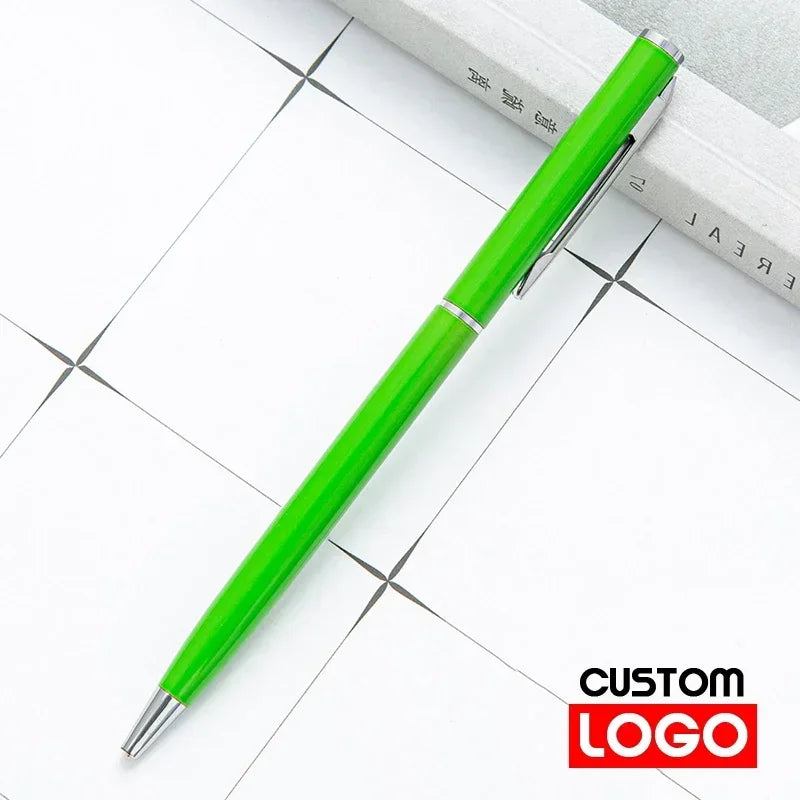 50 Pcs Metal Ballpoint Pen Rose Gold Pen Custom Logo School&office Supplies Stationery Business Gift Lettering Engraved Name