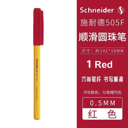 Schneider 505F Ballpoint Pen 6.5g Lightweight Rod Tricolor Fast-dry Non-stop Ink Business Signatory Pens Study Office Stationery