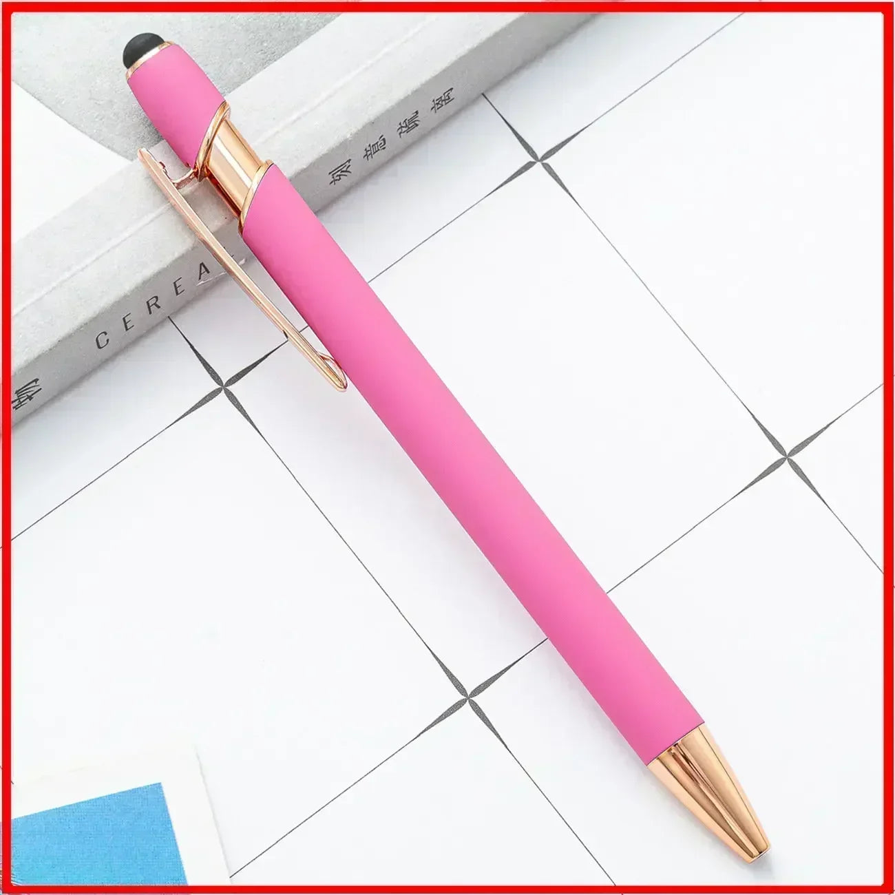 50pcs Light Metal Ballpoint Pen Touch Screen Pen Office School Advertising Pen Custom Logo Text Engraving Laser Engraving