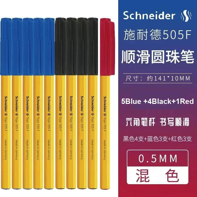 Schneider 505F Ballpoint Pen 6.5g Lightweight Rod Tricolor Fast-dry Non-stop Ink Business Signatory Pens Study Office Stationery