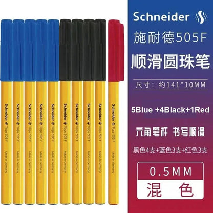 Schneider 505F Ballpoint Pen 6.5g Lightweight Rod Tricolor Fast-dry Non-stop Ink Business Signatory Pens Study Office Stationery
