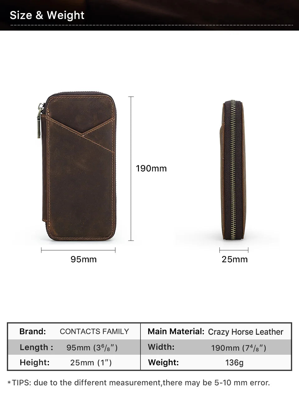 Genuine Leather Pencil Case with 4 Slots Handmade Multifunctional Zipper Fountain Pen Bag Office School Stationery Organizer Bag