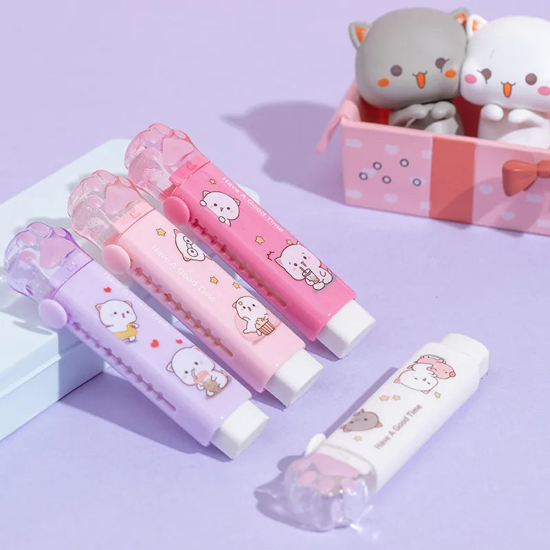 Kawaii Eraser Portable Eraser Clean Without Crumbs Cat Kawaii Stationery Kids School Supplies