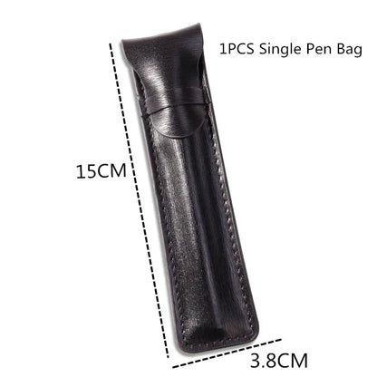 12 Slots Fountain Pen Retro Pen Pouch PU Leather Pencil Case for School Students Men Pencil Bag