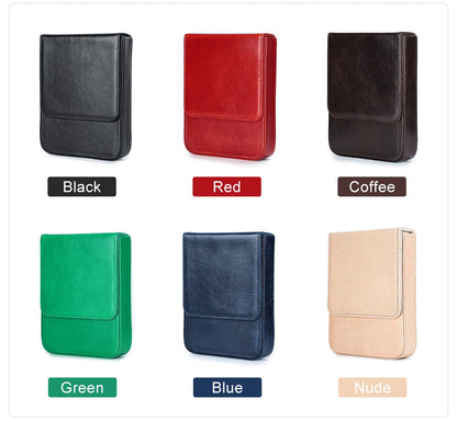 CONTACTS FAMILY 6 Pen Case Genuine Leather Detachable Portable Stationery Cover Holder Handmade Pen Box Shockproof Men