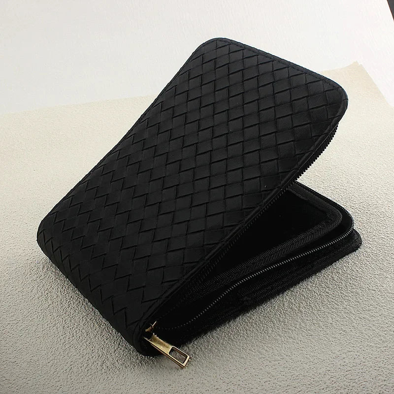 12 Slots Fountain Pen Retro Pen Pouch PU Leather Pencil Case for School Students Men Pencil Bag