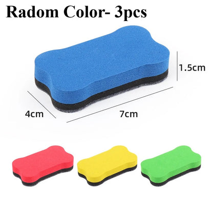 3pcs Magnetic Dry Erase Erasers White Board Erasers Drywipe Marker Cleaner School Office Supplies